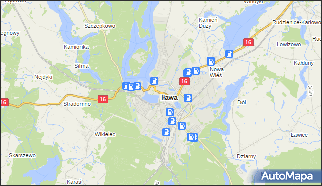 mapa Iława, Iława na mapie Targeo