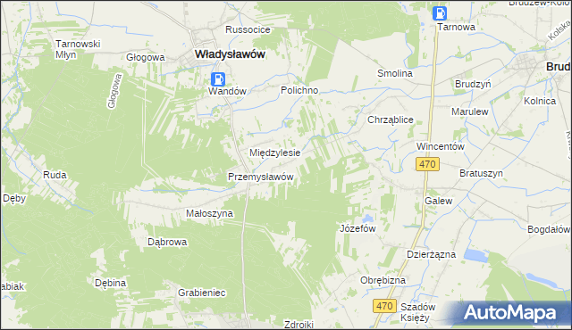 mapa Izabelin gmina Brudzew, Izabelin gmina Brudzew na mapie Targeo