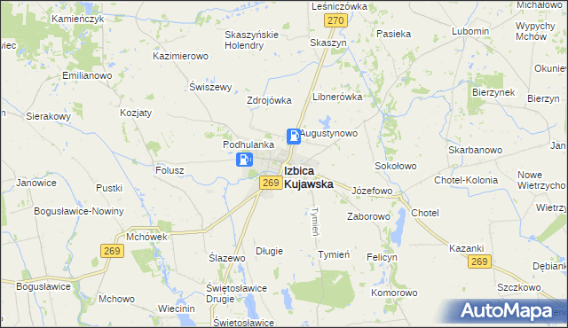 mapa Izbica Kujawska, Izbica Kujawska na mapie Targeo