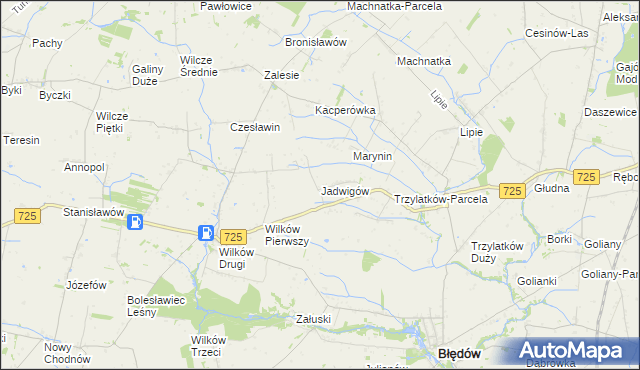 mapa Jadwigów gmina Błędów, Jadwigów gmina Błędów na mapie Targeo