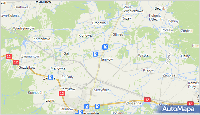 mapa Janików gmina Przysucha, Janików gmina Przysucha na mapie Targeo