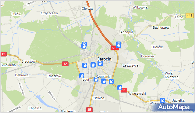 mapa Jarocin, Jarocin na mapie Targeo