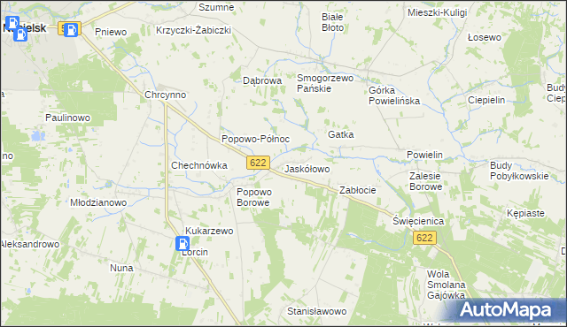 mapa Jaskółowo, Jaskółowo na mapie Targeo