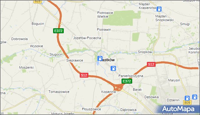 mapa Jastków powiat lubelski, Jastków powiat lubelski na mapie Targeo