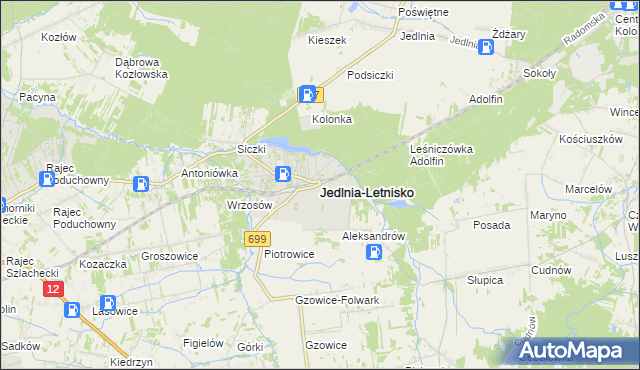 mapa Jedlnia-Letnisko, Jedlnia-Letnisko na mapie Targeo