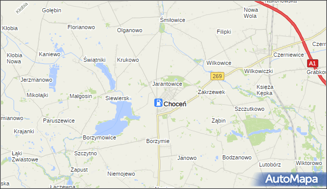 mapa Jerzewo gmina Choceń, Jerzewo gmina Choceń na mapie Targeo