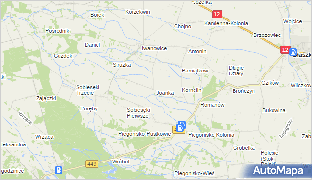 mapa Joanka gmina Szczytniki, Joanka gmina Szczytniki na mapie Targeo