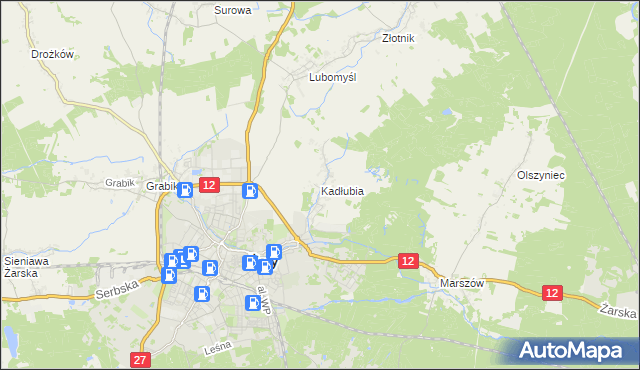 mapa Kadłubia, Kadłubia na mapie Targeo