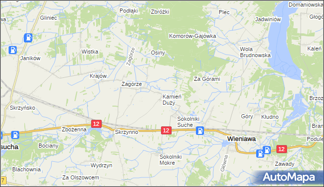 mapa Kamień Duży gmina Wieniawa, Kamień Duży gmina Wieniawa na mapie Targeo