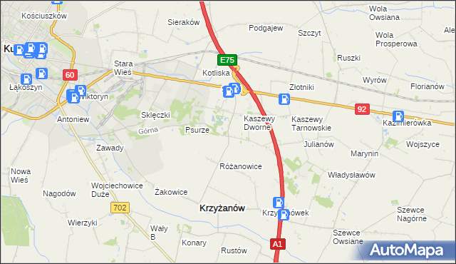 mapa Kaszewy-Spójnia, Kaszewy-Spójnia na mapie Targeo