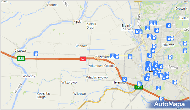 mapa Kazimierzowo gmina Elbląg, Kazimierzowo gmina Elbląg na mapie Targeo