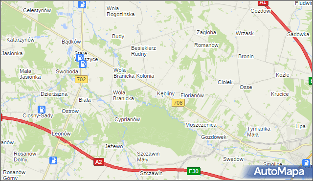 mapa Kębliny, Kębliny na mapie Targeo