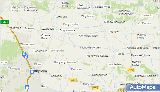 mapa Kłonowiec-Kurek, Kłonowiec-Kurek na mapie Targeo