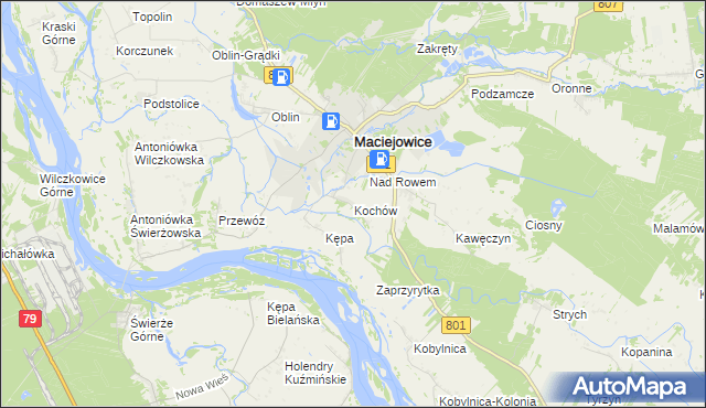 mapa Kochów gmina Maciejowice, Kochów gmina Maciejowice na mapie Targeo