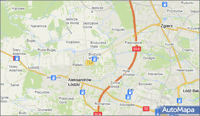 mapa Kolonia Brużyca, Kolonia Brużyca na mapie Targeo