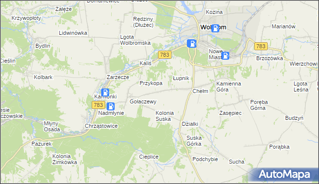 mapa Kolonia Chełmska, Kolonia Chełmska na mapie Targeo