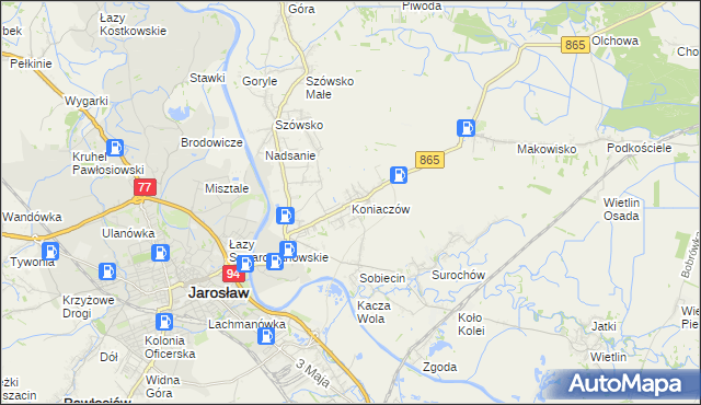 mapa Koniaczów, Koniaczów na mapie Targeo