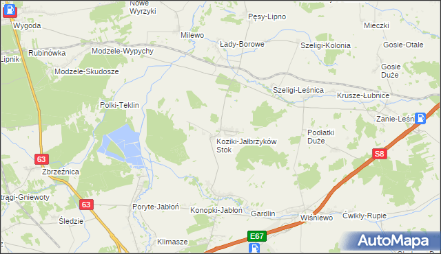 mapa Konopki-Jałbrzyków Stok, Konopki-Jałbrzyków Stok na mapie Targeo