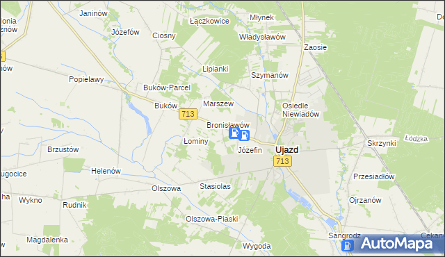 mapa Konstancin gmina Ujazd, Konstancin gmina Ujazd na mapie Targeo