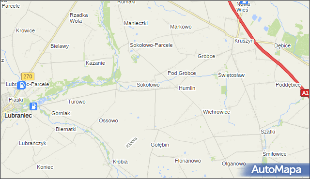 mapa Koszanowo gmina Włocławek, Koszanowo gmina Włocławek na mapie Targeo