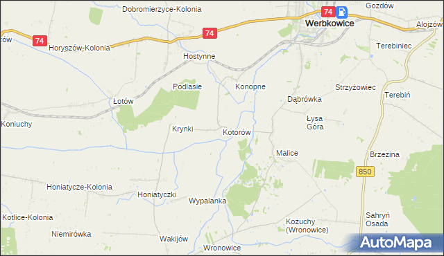 mapa Kotorów, Kotorów na mapie Targeo