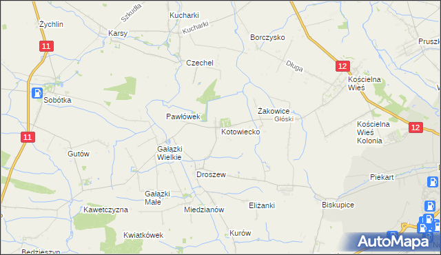 mapa Kotowiecko, Kotowiecko na mapie Targeo