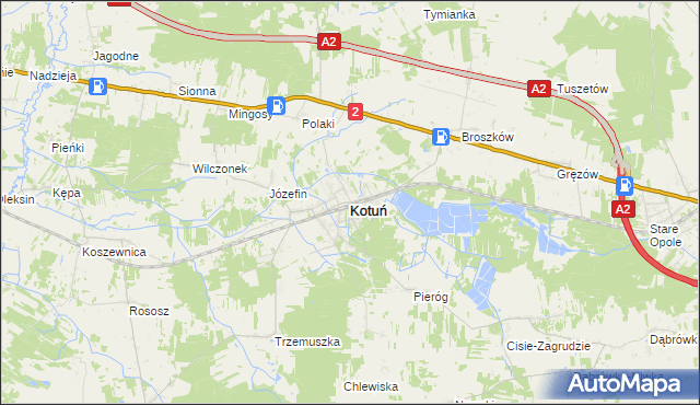 mapa Kotuń powiat siedlecki, Kotuń powiat siedlecki na mapie Targeo