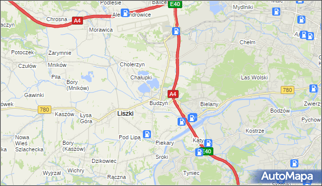 mapa Kryspinów, Kryspinów na mapie Targeo