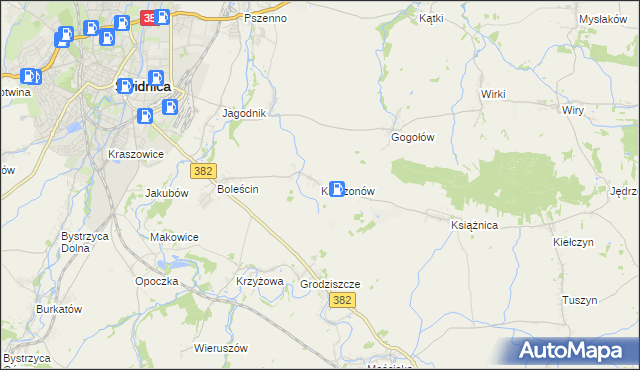 mapa Krzczonów gmina Świdnica, Krzczonów gmina Świdnica na mapie Targeo