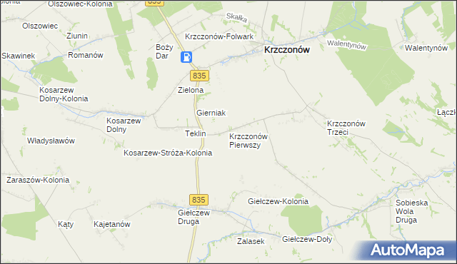 mapa Krzczonów Pierwszy, Krzczonów Pierwszy na mapie Targeo