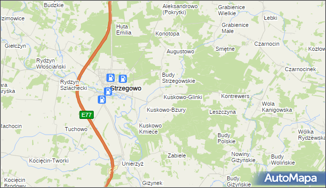 mapa Kuskowo-Glinki, Kuskowo-Glinki na mapie Targeo