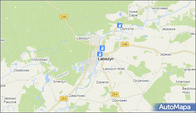 mapa Łabiszyn powiat żniński, Łabiszyn powiat żniński na mapie Targeo