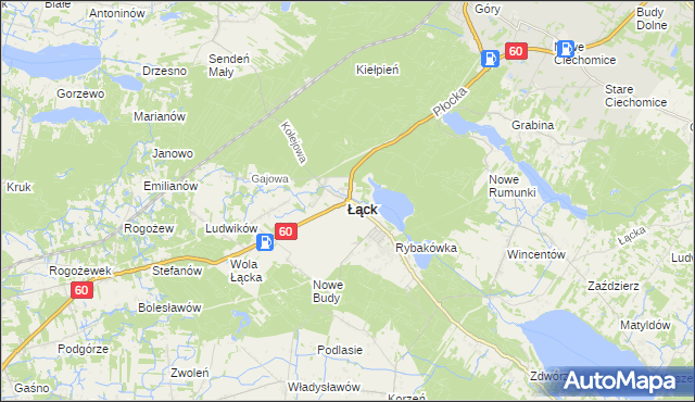 mapa Łąck, Łąck na mapie Targeo