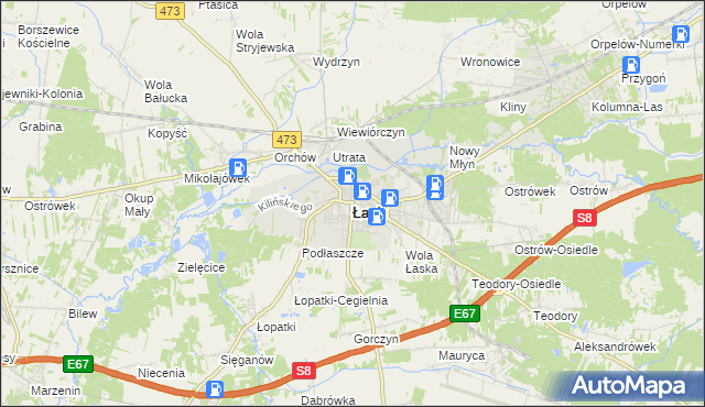 mapa Łask, Łask na mapie Targeo