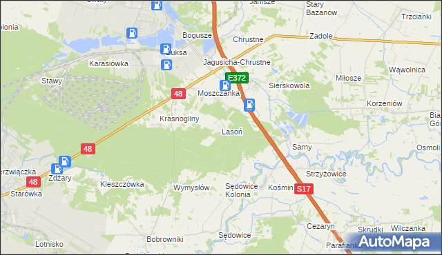 mapa Lasoń, Lasoń na mapie Targeo