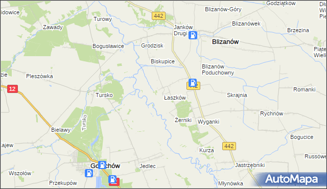 mapa Łaszków, Łaszków na mapie Targeo