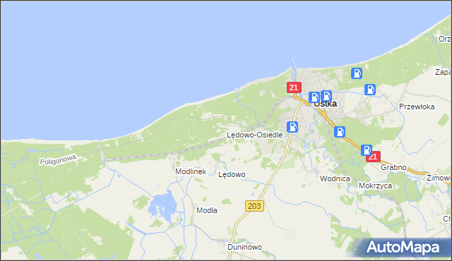 mapa Lędowo-Osiedle, Lędowo-Osiedle na mapie Targeo