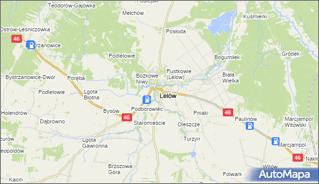 mapa Lelów, Lelów na mapie Targeo