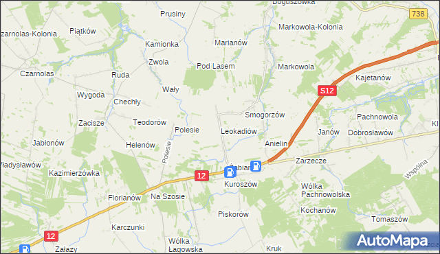 mapa Leokadiów, Leokadiów na mapie Targeo