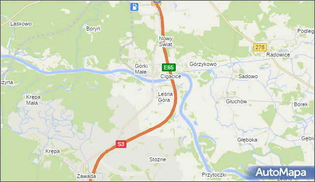 mapa Leśna Góra, Leśna Góra na mapie Targeo