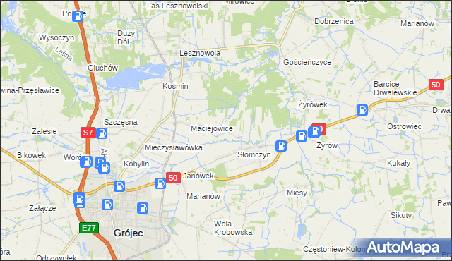 mapa Lisówek gmina Grójec, Lisówek gmina Grójec na mapie Targeo
