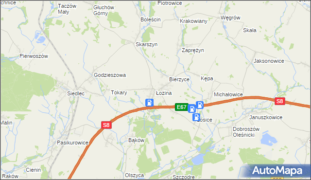 mapa Łozina, Łozina na mapie Targeo