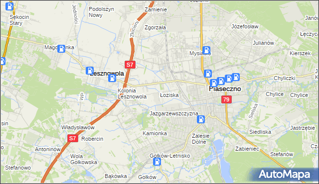 mapa Łoziska, Łoziska na mapie Targeo