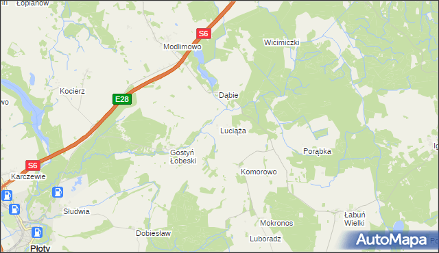 mapa Luciąża, Luciąża na mapie Targeo