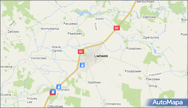 mapa Lwówek powiat nowotomyski, Lwówek powiat nowotomyski na mapie Targeo