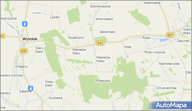 mapa Maciejów Nowy, Maciejów Nowy na mapie Targeo