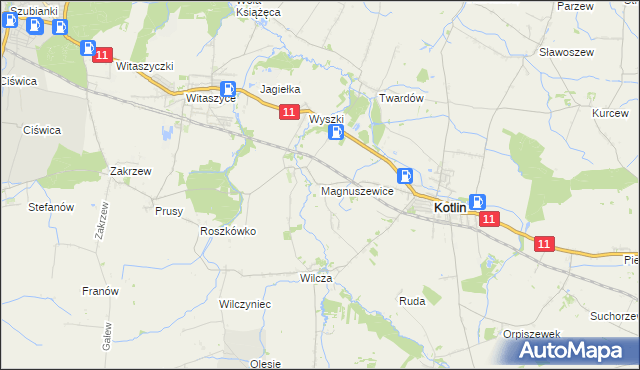 mapa Magnuszewice, Magnuszewice na mapie Targeo