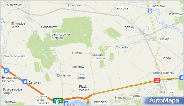 mapa Majdan Brzezicki, Majdan Brzezicki na mapie Targeo