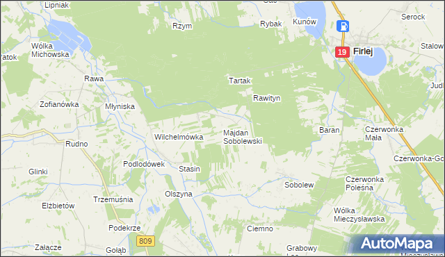 mapa Majdan Sobolewski, Majdan Sobolewski na mapie Targeo