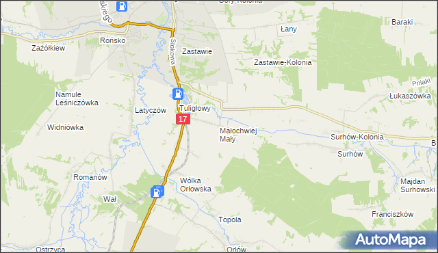 mapa Małochwiej Mały, Małochwiej Mały na mapie Targeo